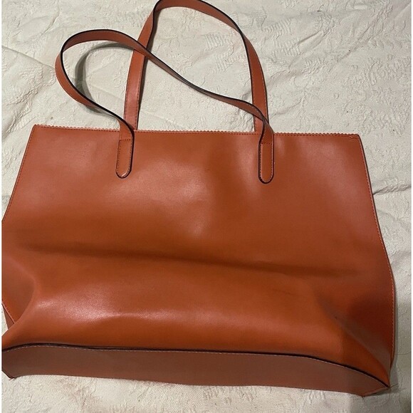 Neiman Marcus Boho Western Orange Tote Bag Laser Cut Medallion Handbag - Picture 8 of 15